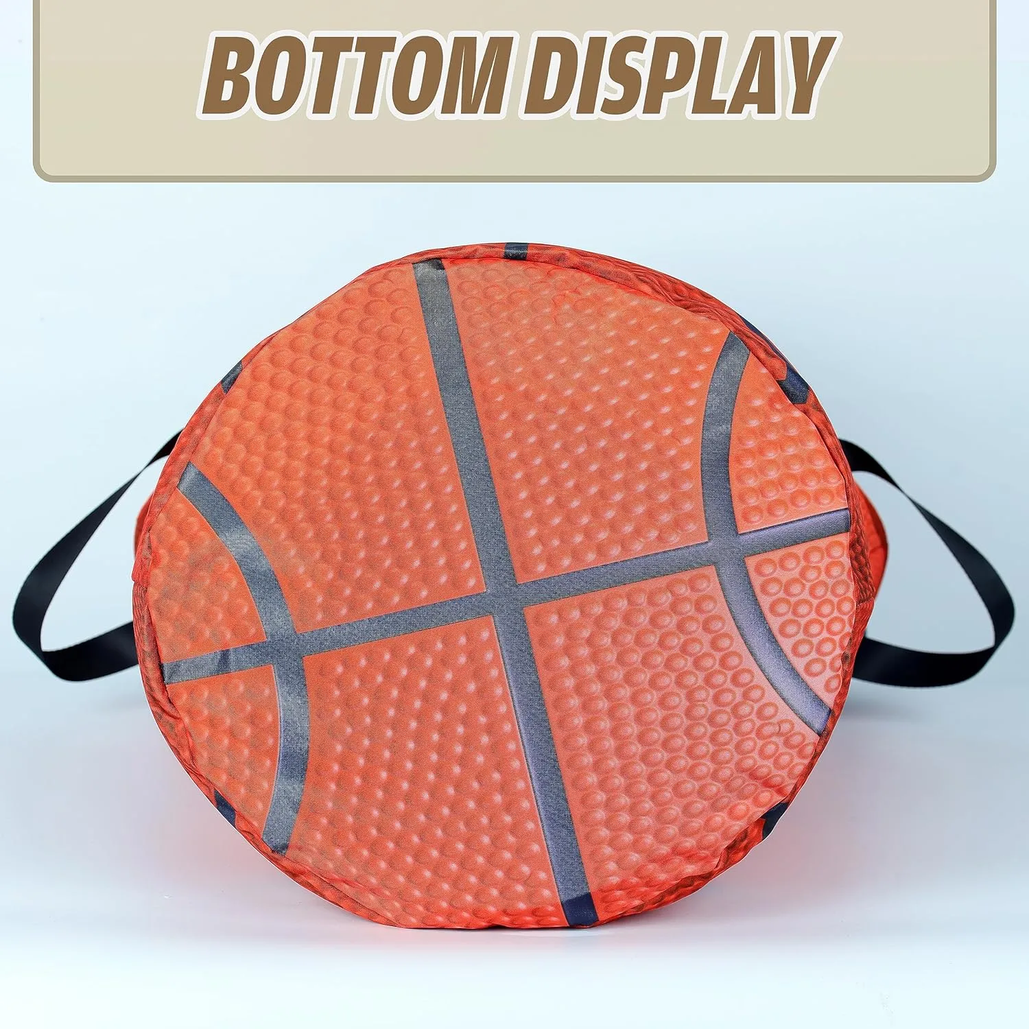 Basketball Texture Laundry Basket Ball Foldable Waterproof Oxford Cloth Funny Tote Bag Laundry Hamper Clothes Storage Bucket Toy Organizer For Bathroom/Laundry Storage/Bedroom 17.7x13.7 Inch