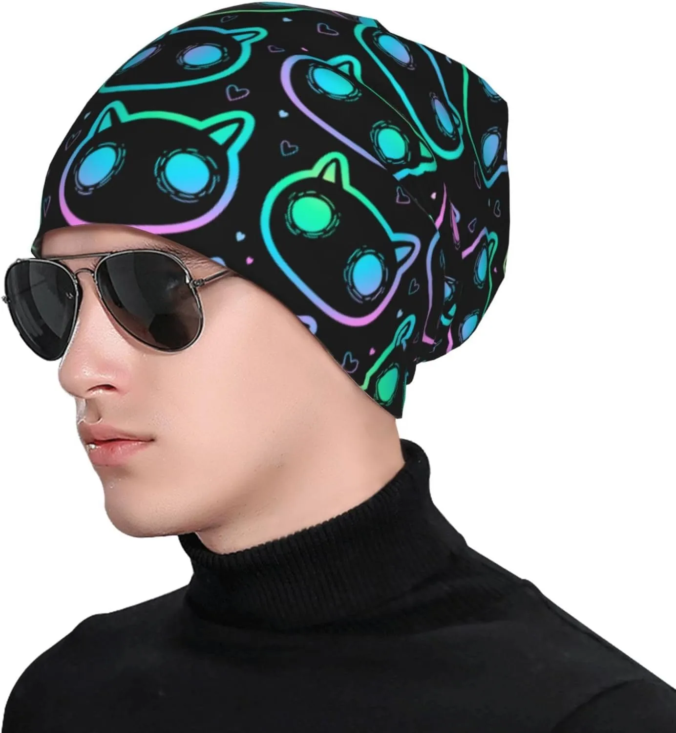 Beanie Hat Knitted Cap for Men Women,Thin Warm Knit Slouchy Cancer Hat Ski Cap Winter Warm Hip Hop Soft Skull Cap