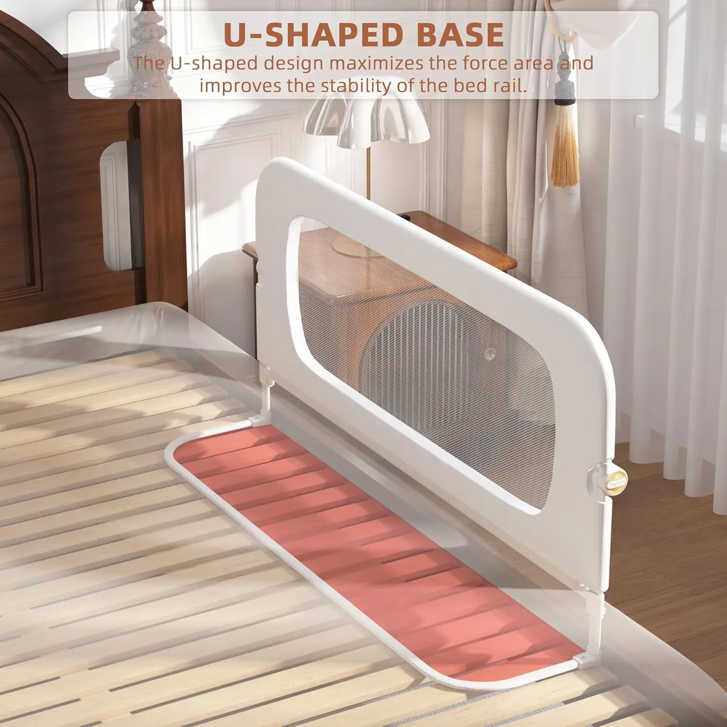 Bed Rail for Toddlers, Baby Bed Rail Guard for Kids, Toddler Bed Rails with Reinforced Anchor Fit, Height Adjustable & Foldable Bed Rail Guard for Twin, Full, Queen & King Beds (White, 48IN)