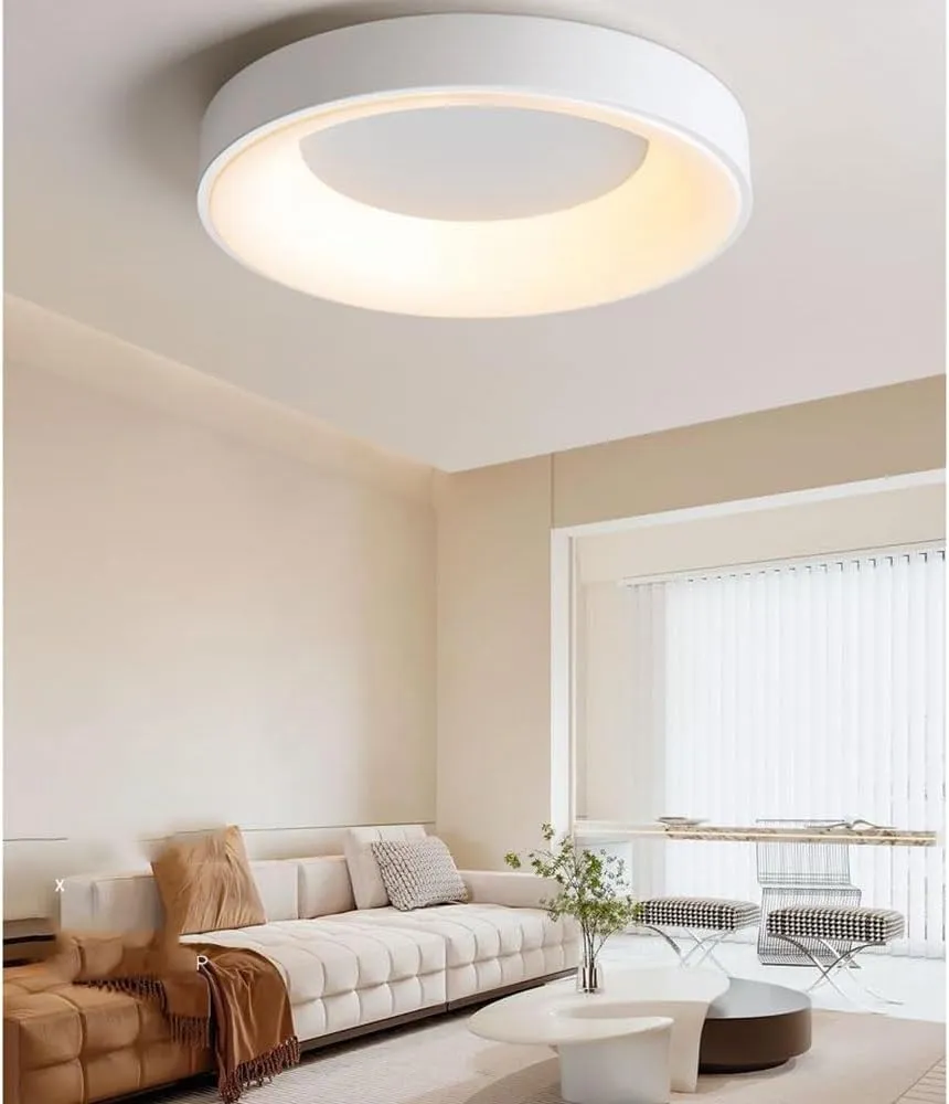Bedroom Ceiling Lamp Led Ultra -Thin Flat Ceiling Lighting Nordic Modern Living Room round Close to Ceiling Light Fixtures Minimalist Dining Room Master Bedroom Lamps for Office Hallway/Whit