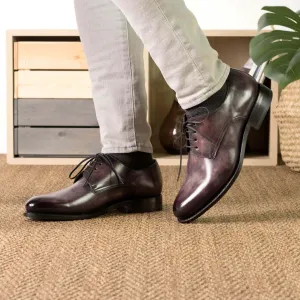 Bespoke Aubergine Patina Derby Shoes