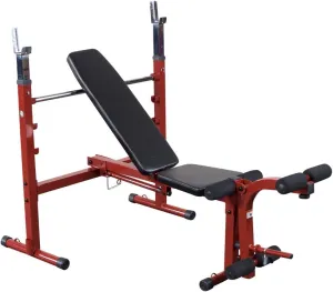 Best Fitness by Body-Solid (BFOB10R) Olympic Bench - Adjustable Weight Bench with Leg Developer and Folding Storage - Fits 6' and 7' Barbells