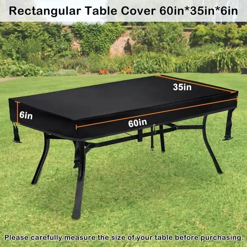 Black Outdoor Picnic Table Cover Sunblock & Dust Protection
