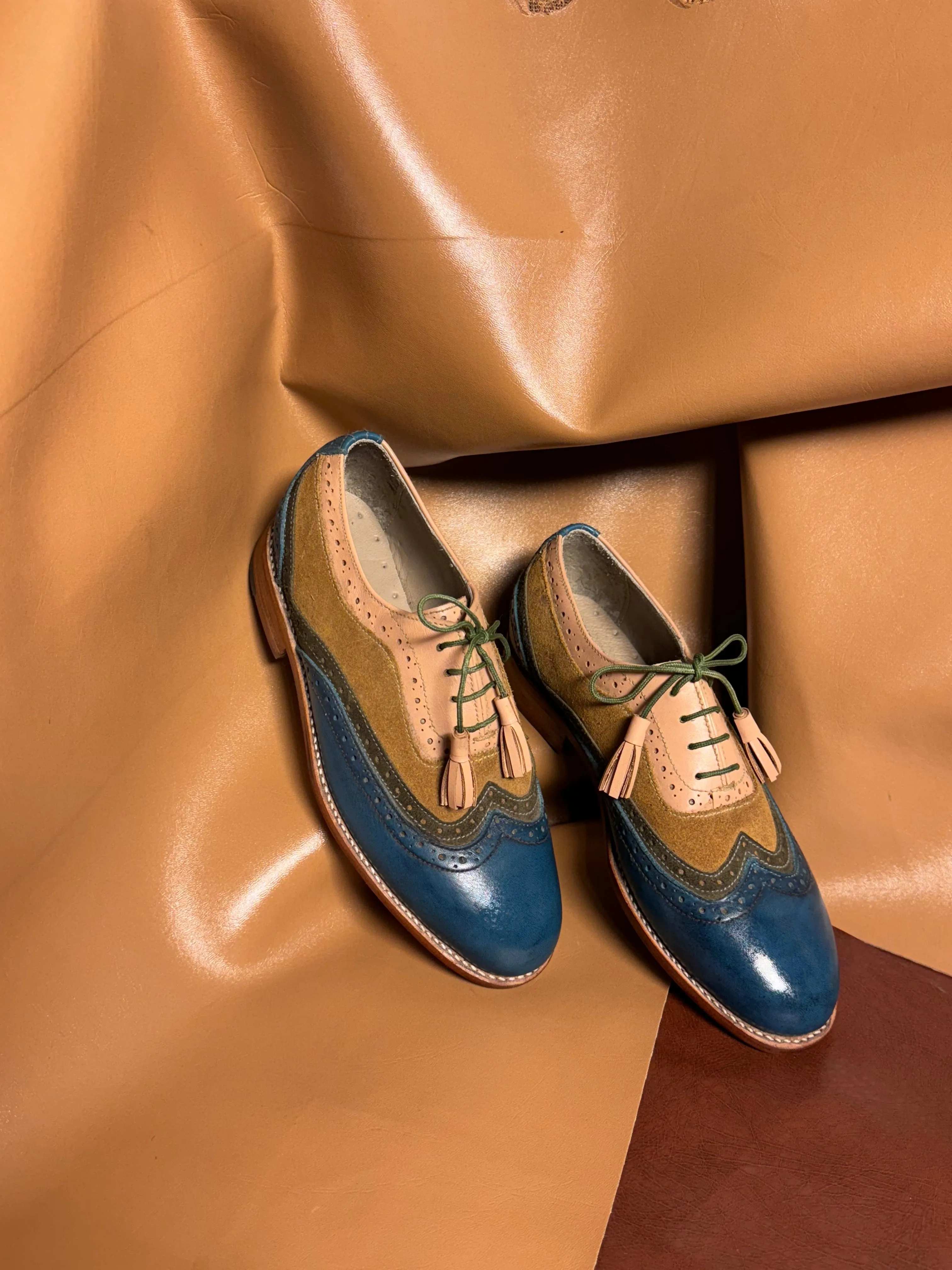 Blue Semi brogue derby