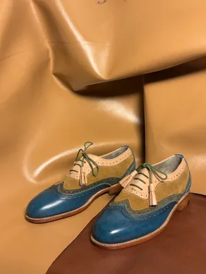 Blue Semi brogue derby