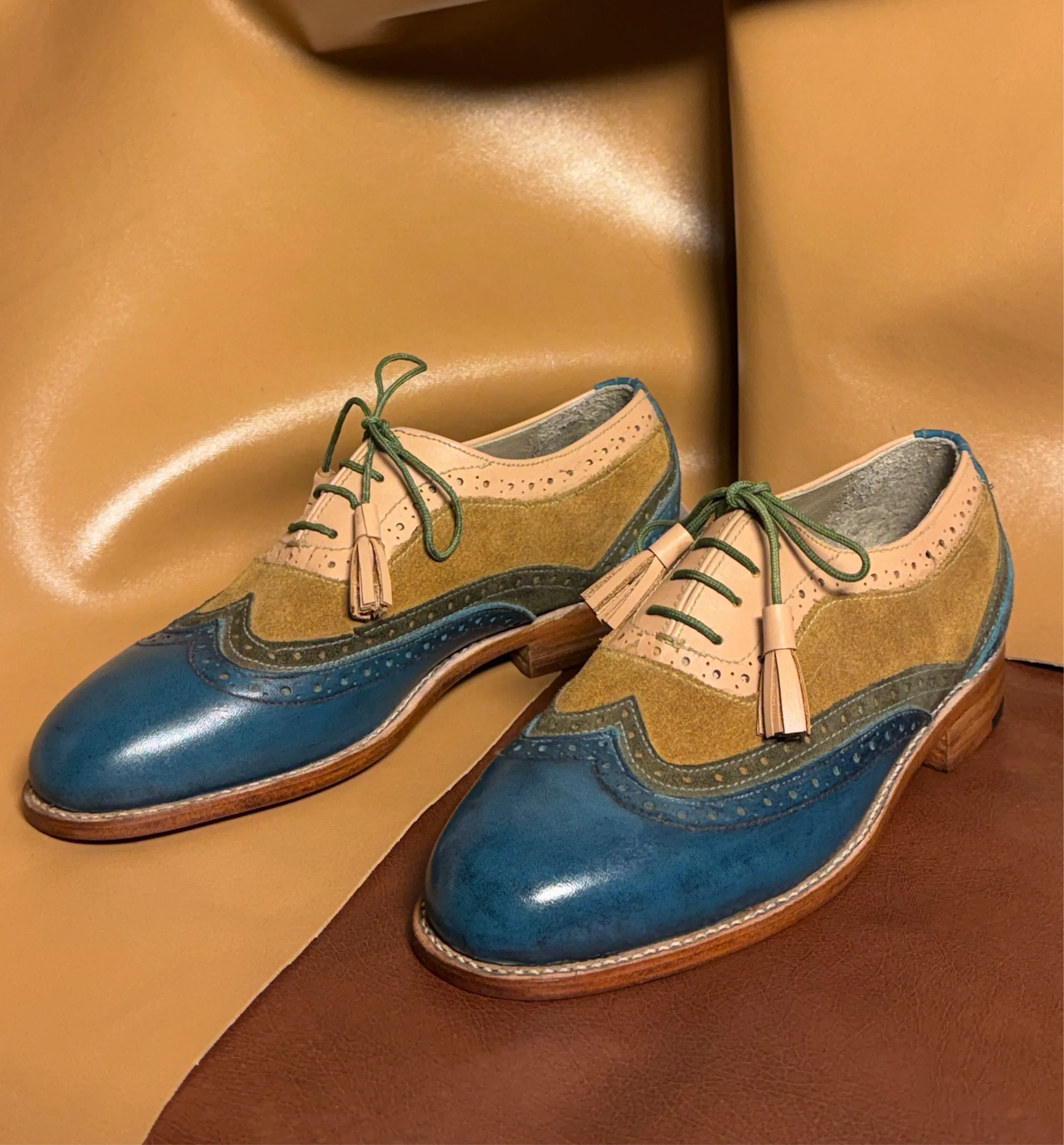 Blue Semi brogue derby