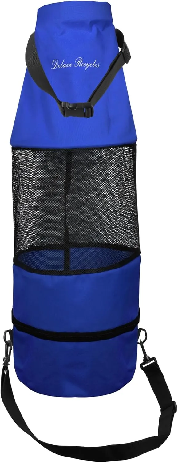Boat Trash Can Bag - Durable 600D Mesh Oxford Fabric, Bottom Zipper, and Washable - Ideal for Boats, Kayaks, Campers, RVs, and More (Blue)