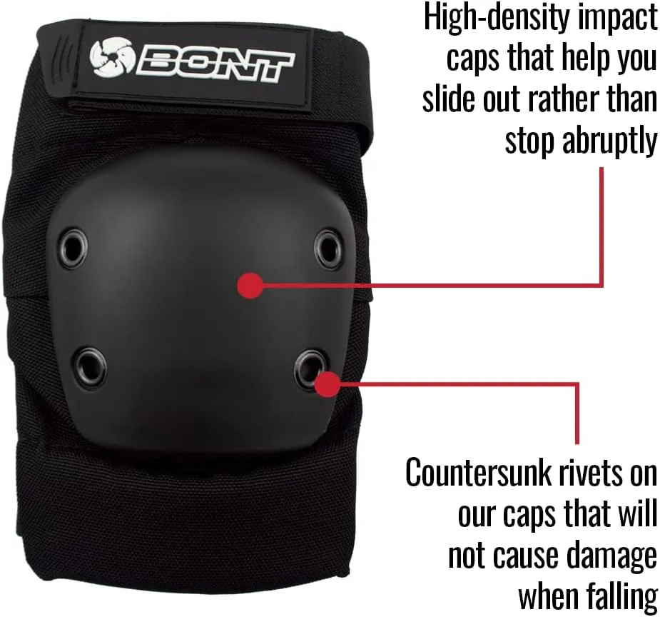 Bont Adult Elbow Skate Pads Protection for Roller Derby, Roller Skate, Park Skate, Ice Skate, Skateboard, Scooter