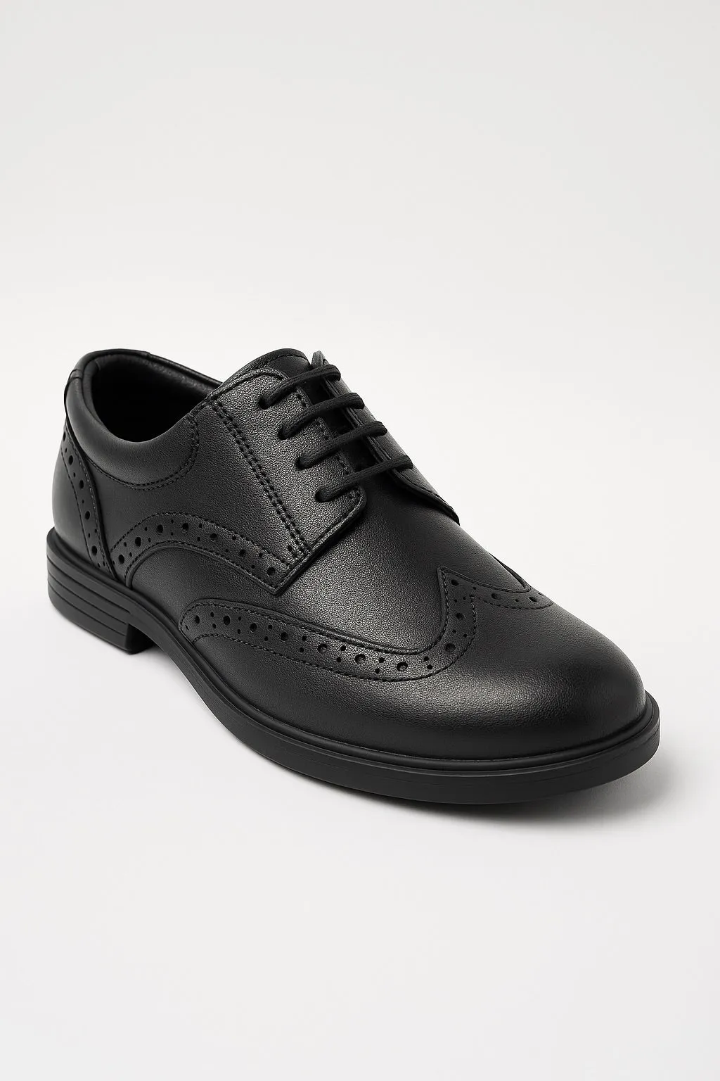 Boys’ Lace Up Brogue Derby Shoes - Dubai - Black