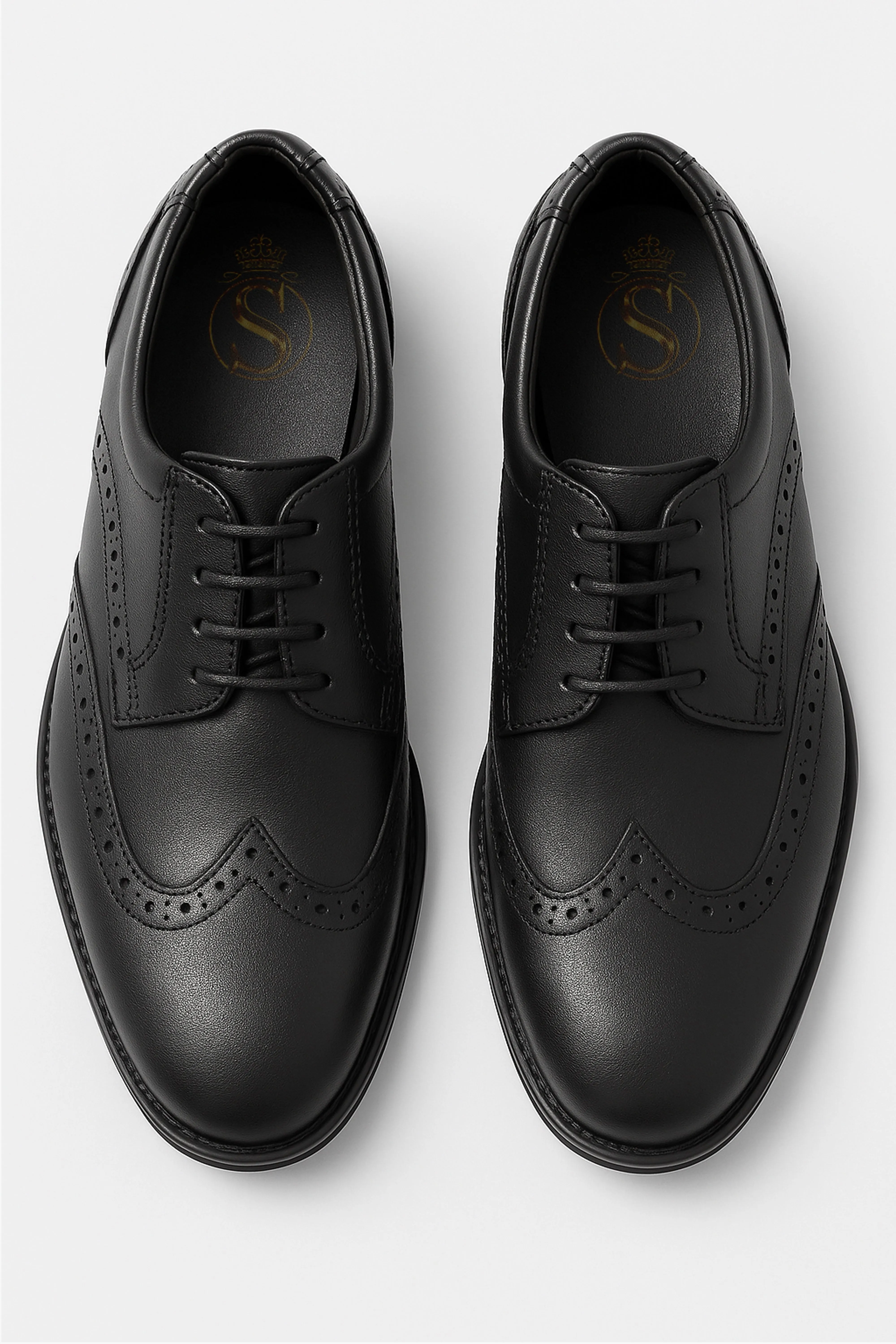 Boys’ Lace Up Brogue Derby Shoes - Dubai - Black