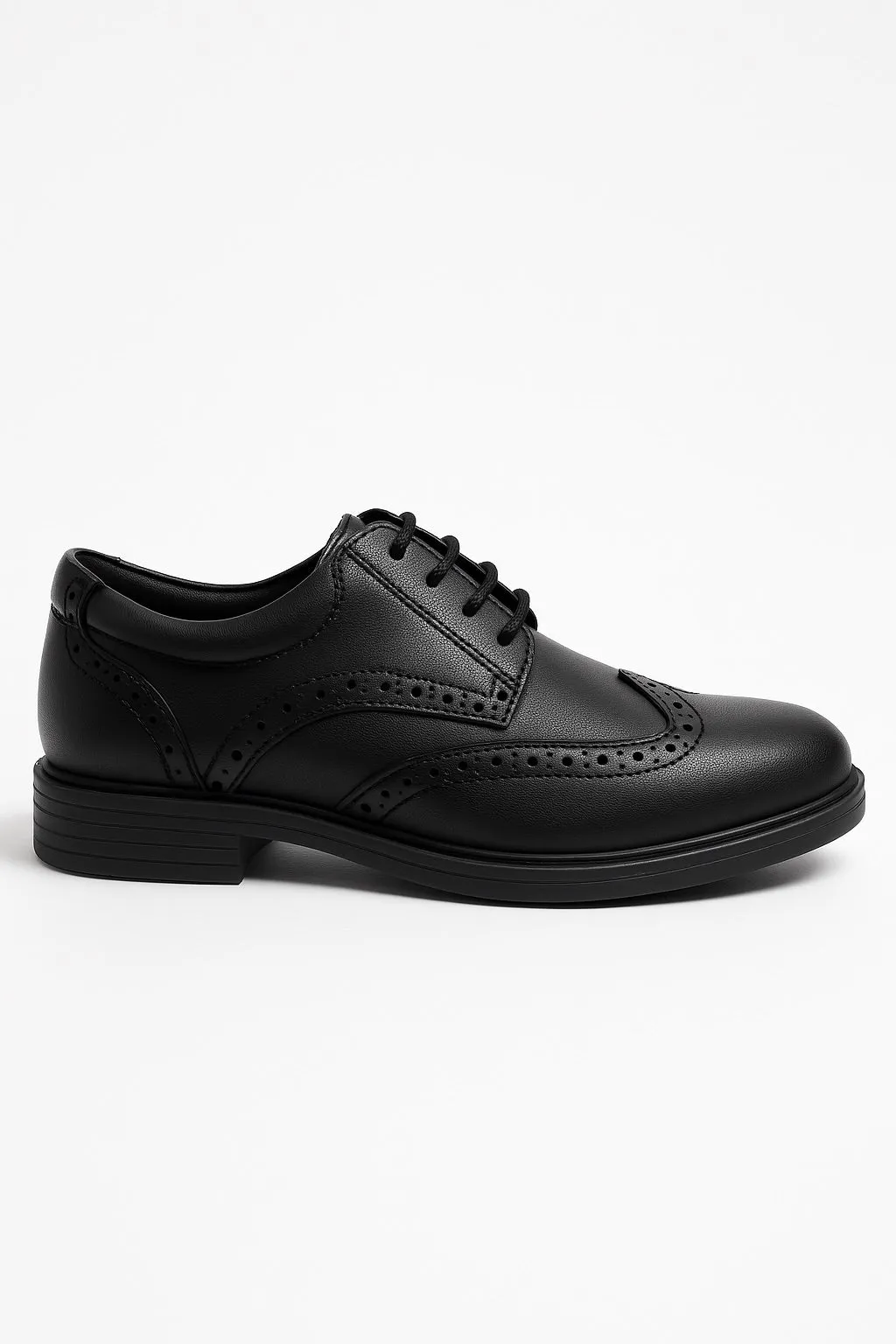 Boys’ Lace Up Brogue Derby Shoes - Dubai - Black