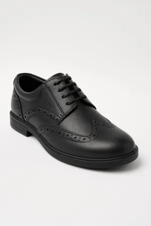 Boys’ Lace Up Brogue Derby Shoes - Dubai - Black