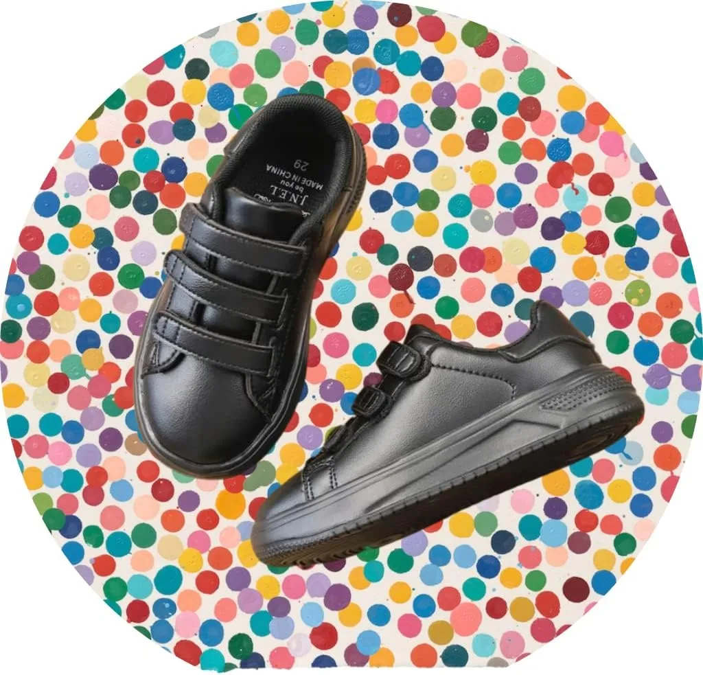 Boys Oxford Black School Uniform Shoes Unisex