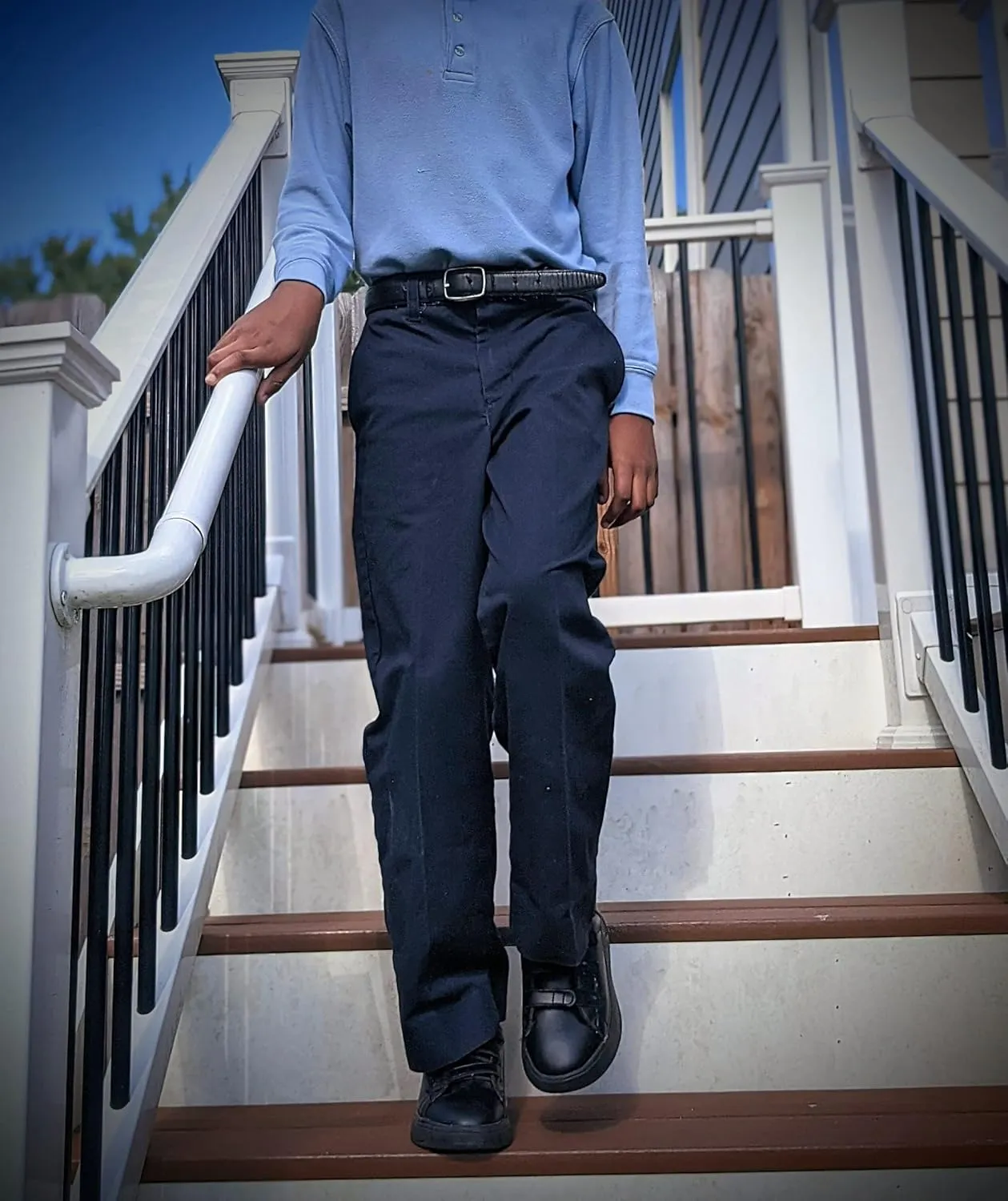 Boys Oxford Black School Uniform Shoes Unisex