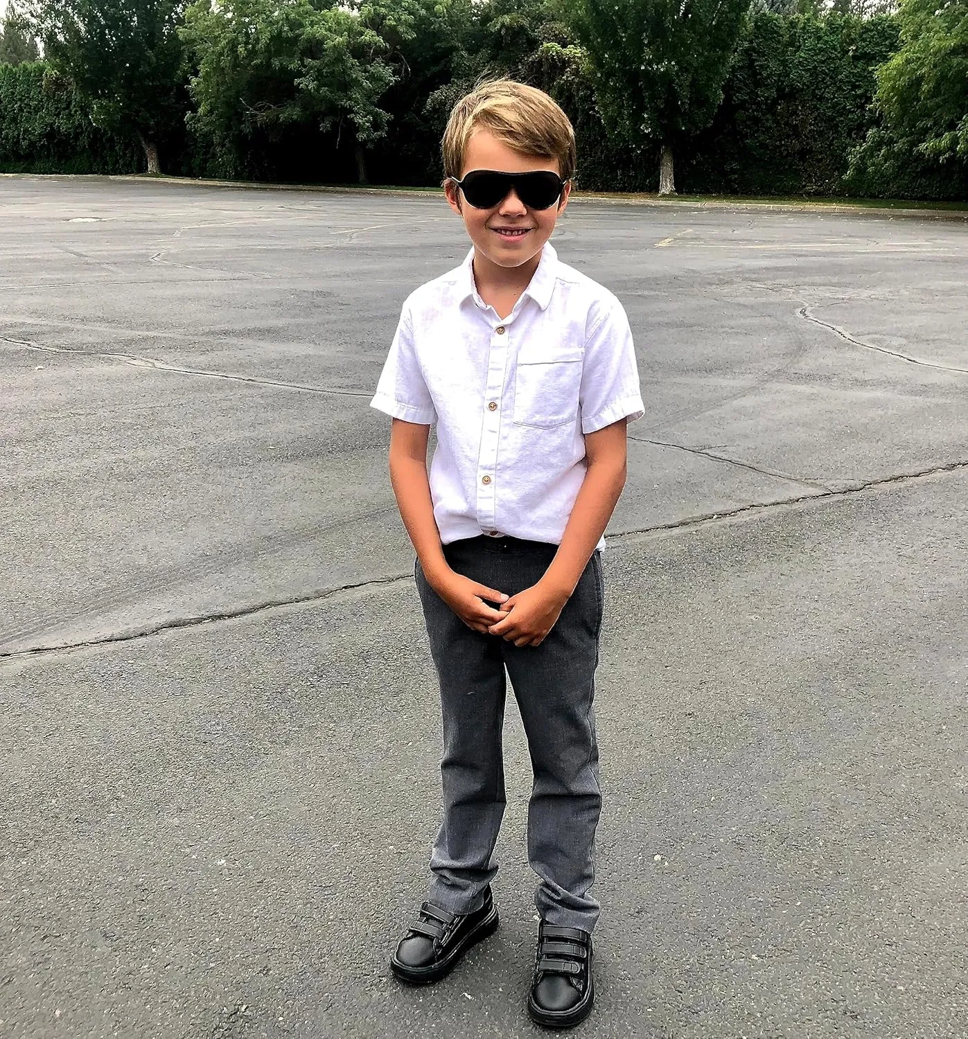 Boys Oxford Black School Uniform Shoes Unisex