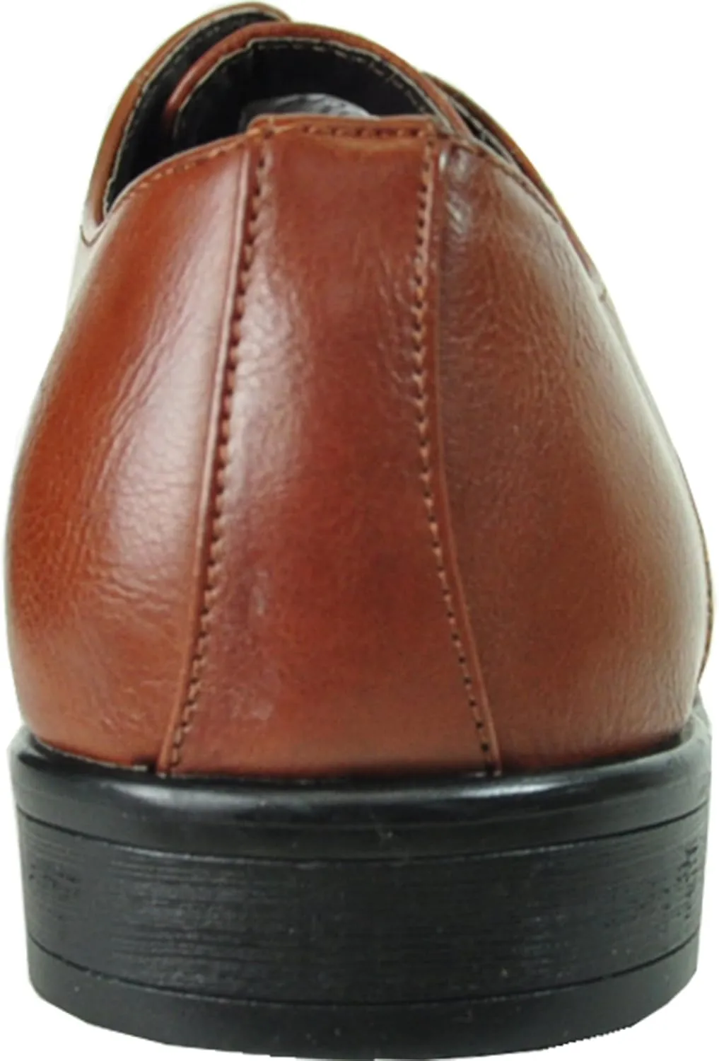 bravo! Men Dress Shoe King Classic Lace-up Oxford Plain or Cap Toe or Wingtip Leather Sock Medium and Wide Width Size from 6 to 18 Black Brown Cognac Blue Purple Red