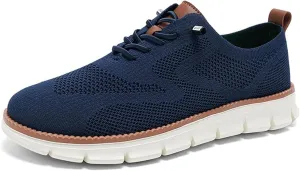 Breeze Men's Oxford Walking Shoes, Size 7.5-22 Wide, Color: Light Blue, Lightweight, Comfortable, Breathable, Casual