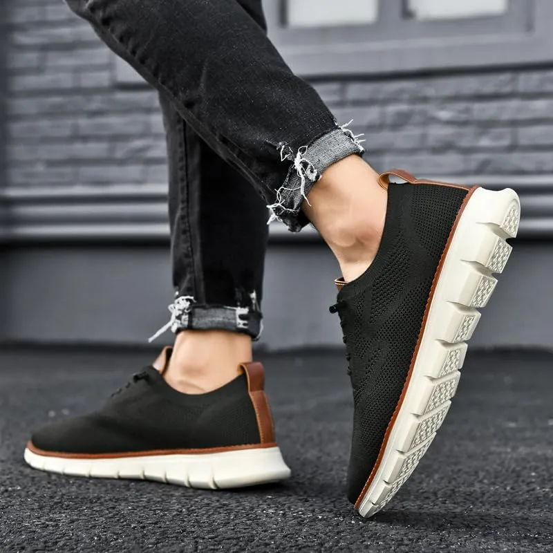 Breeze Shoes for Men Comfortable Oxfords Lace-Up Lightweight Casual Walking wearbreeze Urban Dress Shoes Breathable Upper