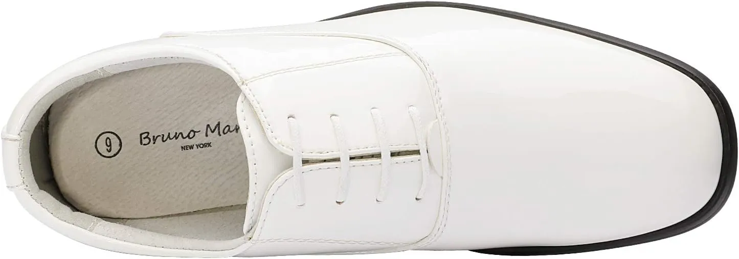 Bruno Marc Men's Faux Patent Leather Tuxedo Derby Dress Shoes Classic Lace-up Formal Oxford