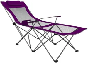 Camping Chair Camp Chair Portable Camping Chair with Footrest Mesh Backrest Folding Reclining Lunch Break Bed Sitting Lying Dual-Purpose Beach Seat s Outdoor Fishing Chair