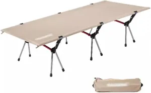 Camping Cot, Folding Camping Cot Bed for Adults Sleeping 600D Double Layer Oxford Portable Outdoor Cots for Camping W/Carry Bag for Home Office Nap, 300LBS(Beige)
