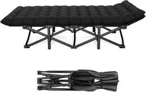 Camping Cot, Tanning Chair, 200kg/440 Pounds, Portable Foldable Guest Bed, Lounge Cots for Sleeping for Home Office Nap Beach Pool Patio Travel(188 * 71 * 37cm/74 * 28 * 14.6in)