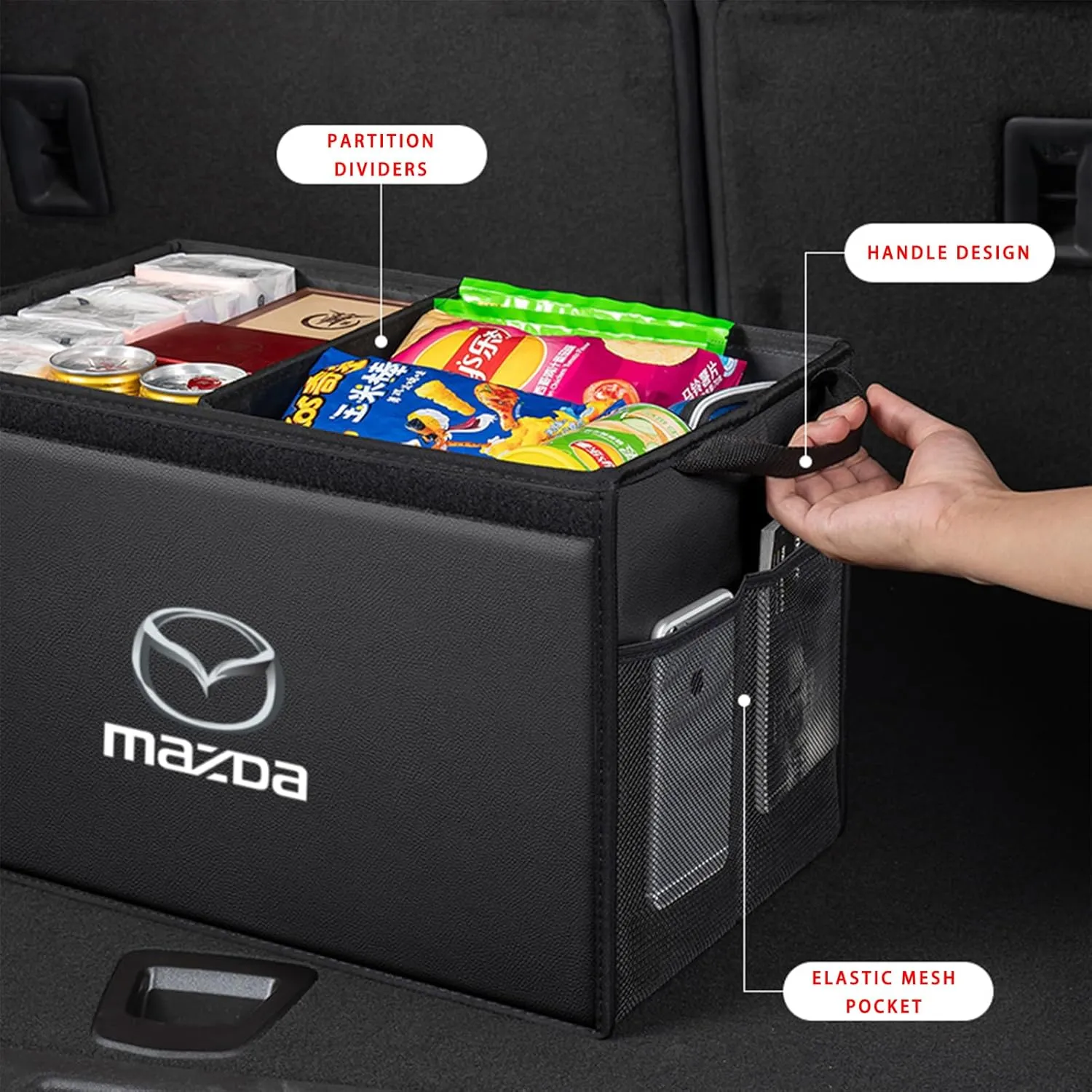 Car Trunk Organizer for Mazda 6 Sedan Gl Facelift 2018 - Thickened Car Boot Tidy Storage Box Tailor-made Lidded Storage Bins for Home Car Outdoor Camping Travel,D