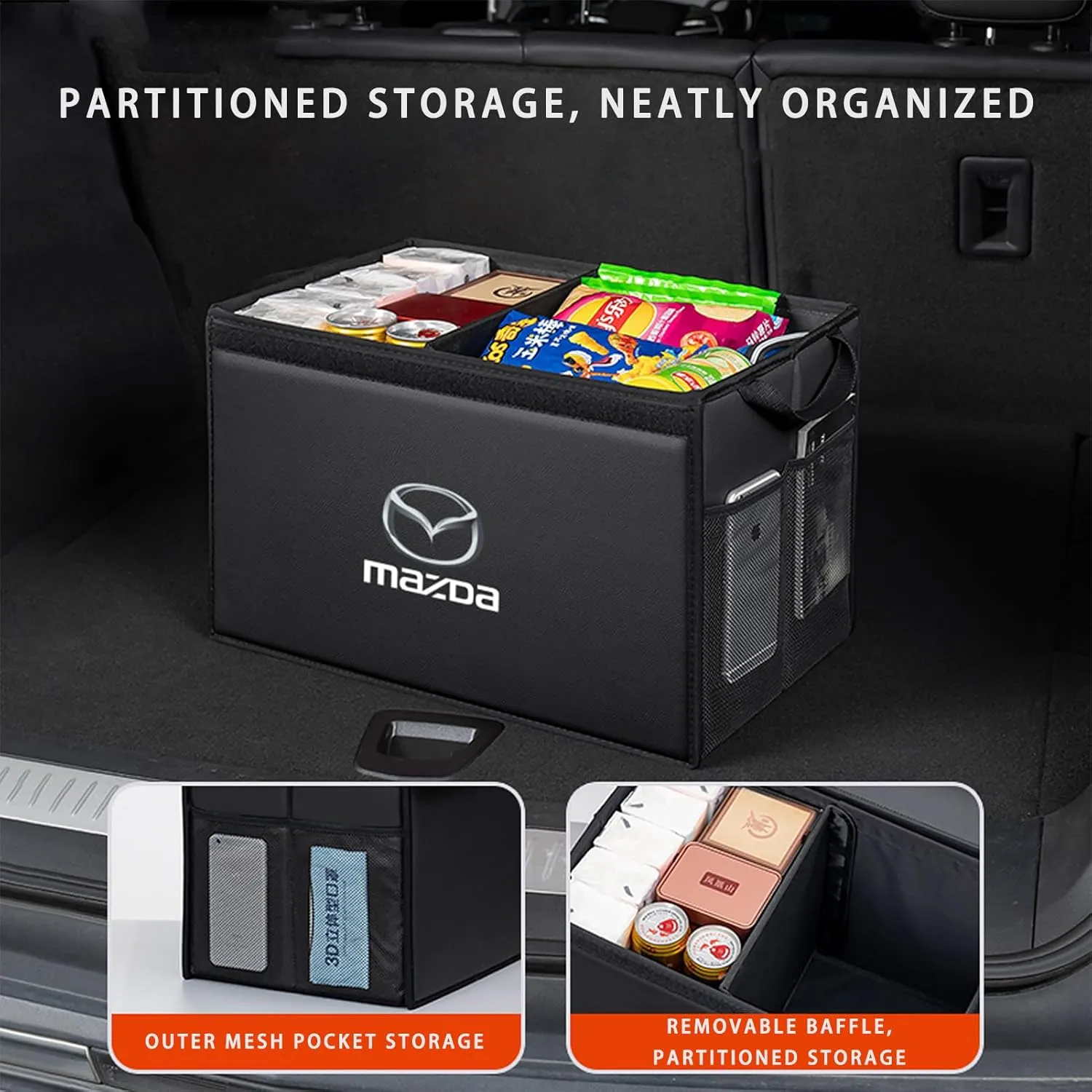 Car Trunk Organizer for Mazda 6 Sedan Gl Facelift 2018 - Thickened Car Boot Tidy Storage Box Tailor-made Lidded Storage Bins for Home Car Outdoor Camping Travel,D