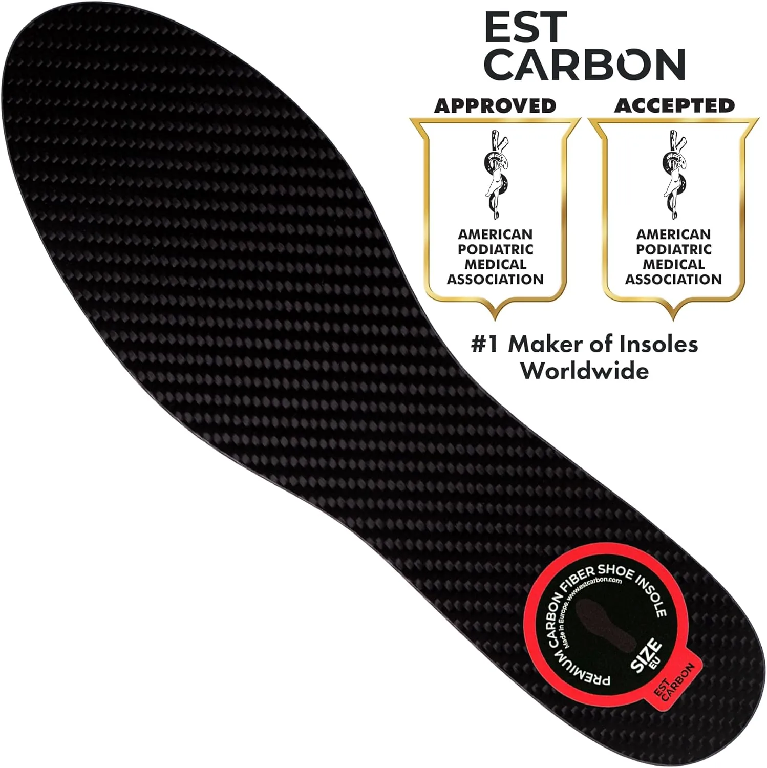 Carbon Fiber Insole - 1 pc - Rigid Orthotic Insole Shoe Insert - FSA/HSA Eligible - Stiff Foot Plate - Support for Turf Toe, Flat Feet, Achilles Tendonitis, Sesamoiditis