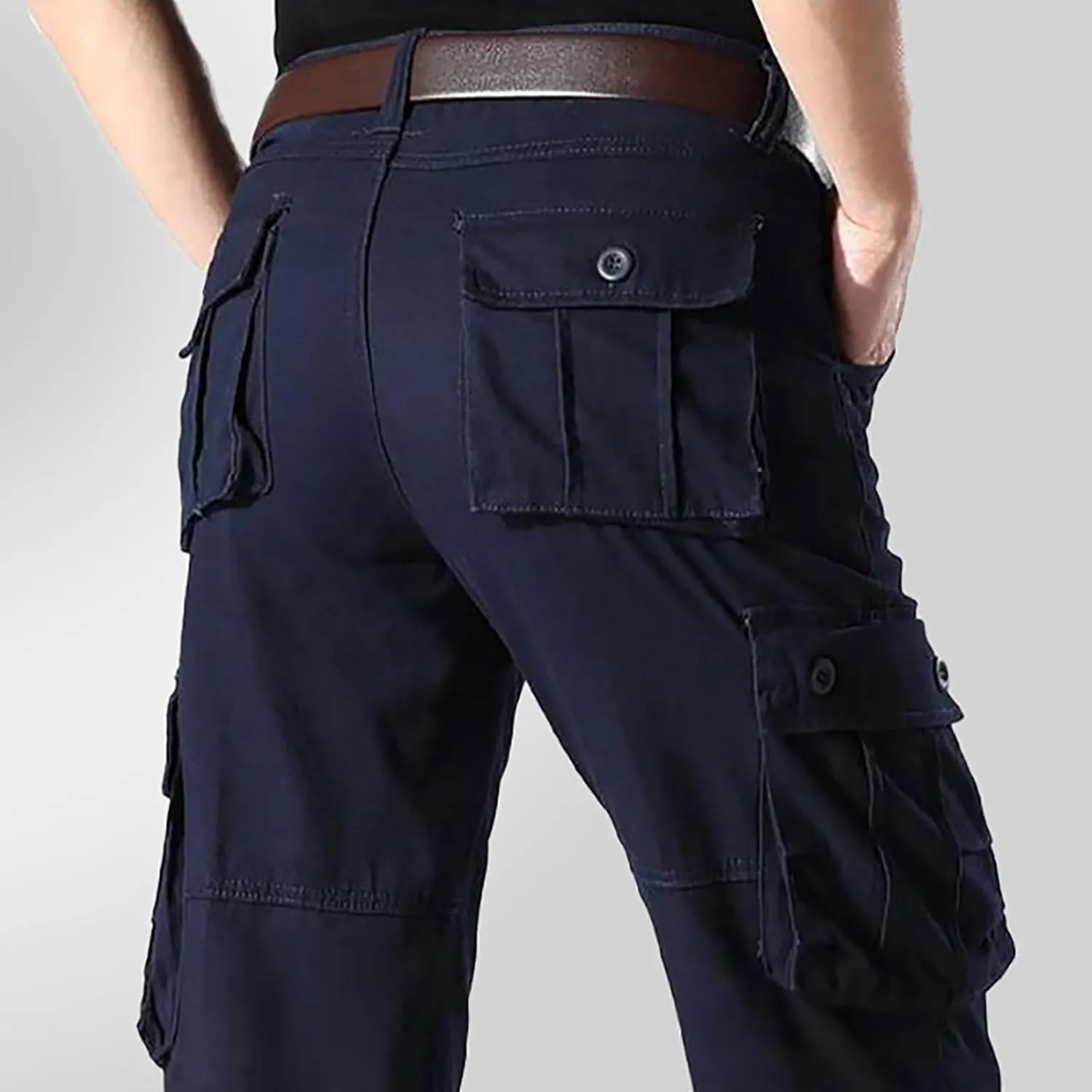 Cargo Pants for Men Outdoor Hiking Pants Plus Size Loose Fit Cargo Work Pants Tactical Workout Pants with 8 Pockets