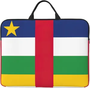 Central African flag print Durable Travel Laptop Bag HandBag Shockproof Carrying Bag Briefcase for 14inch Laptop Notebook