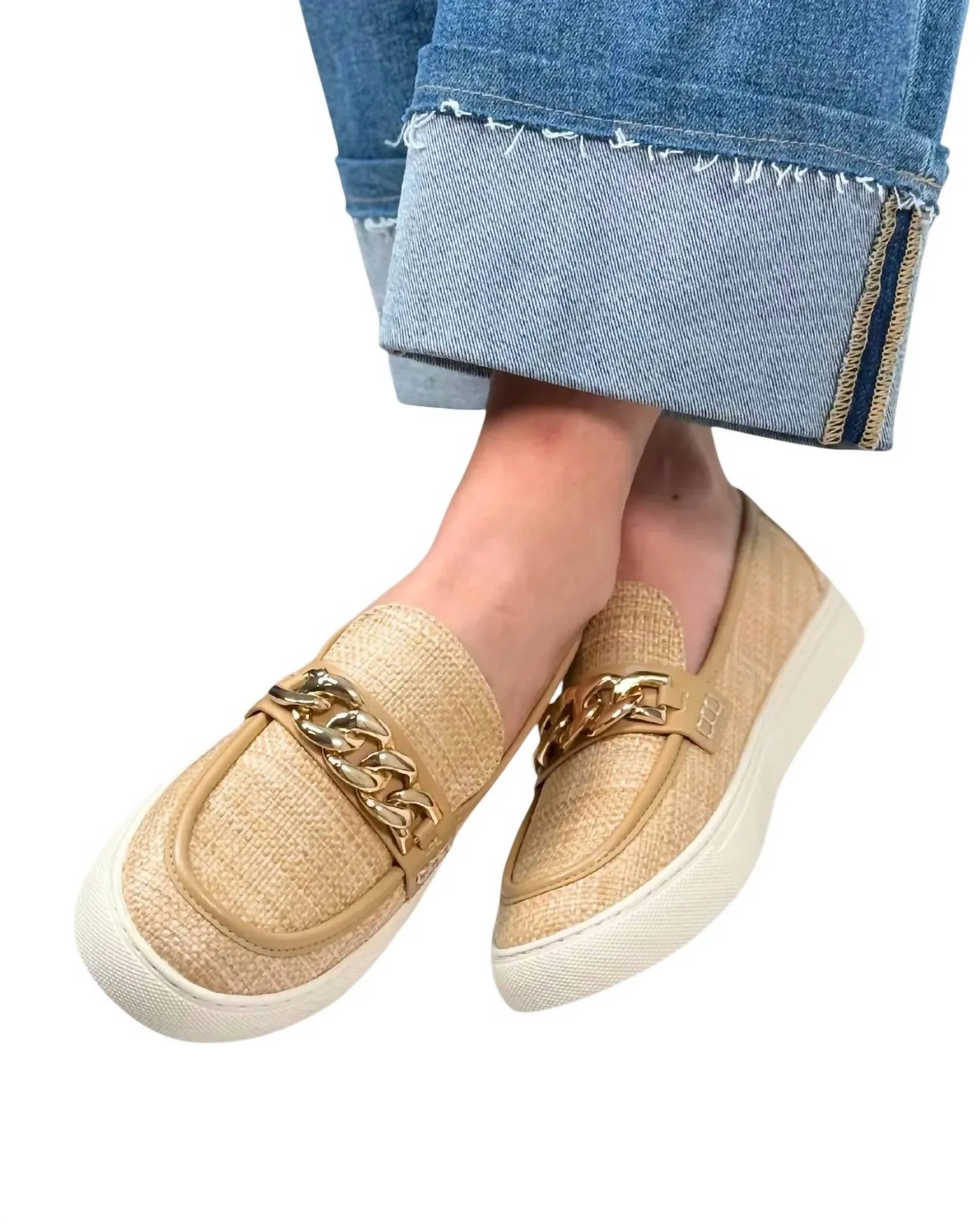 Chain Reaction Loafer In Raffia