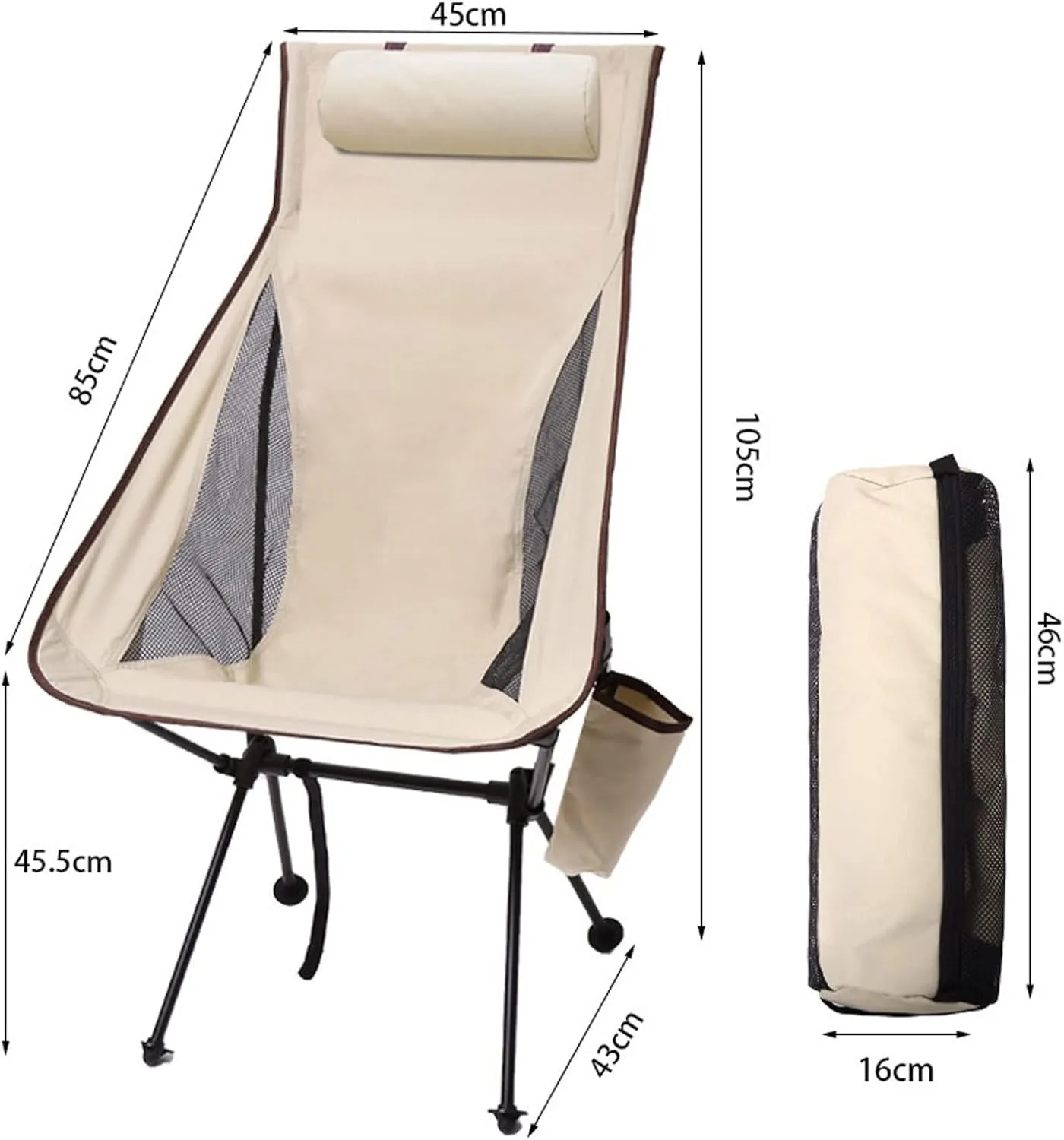 Chairs Ultralight Folding Moon Chairs Outdoor Camping Chair Removable Washable Fishing Picnic BBQ Chairs with Carry Bag Outdoor Stool