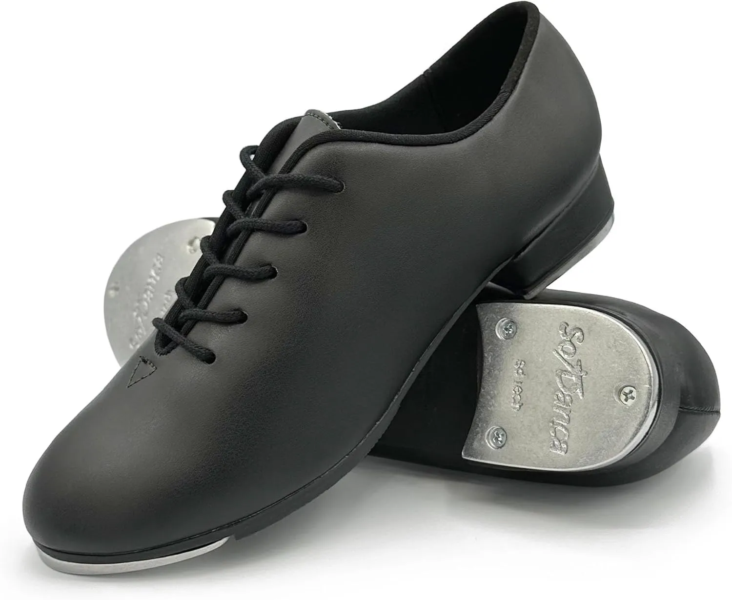 Child Vegan Oxford Lace Up Tap Dance Shoe, Leather Tap Shoes Non-Slip Tap/Jazz Shoes for Girls Boys | TA04