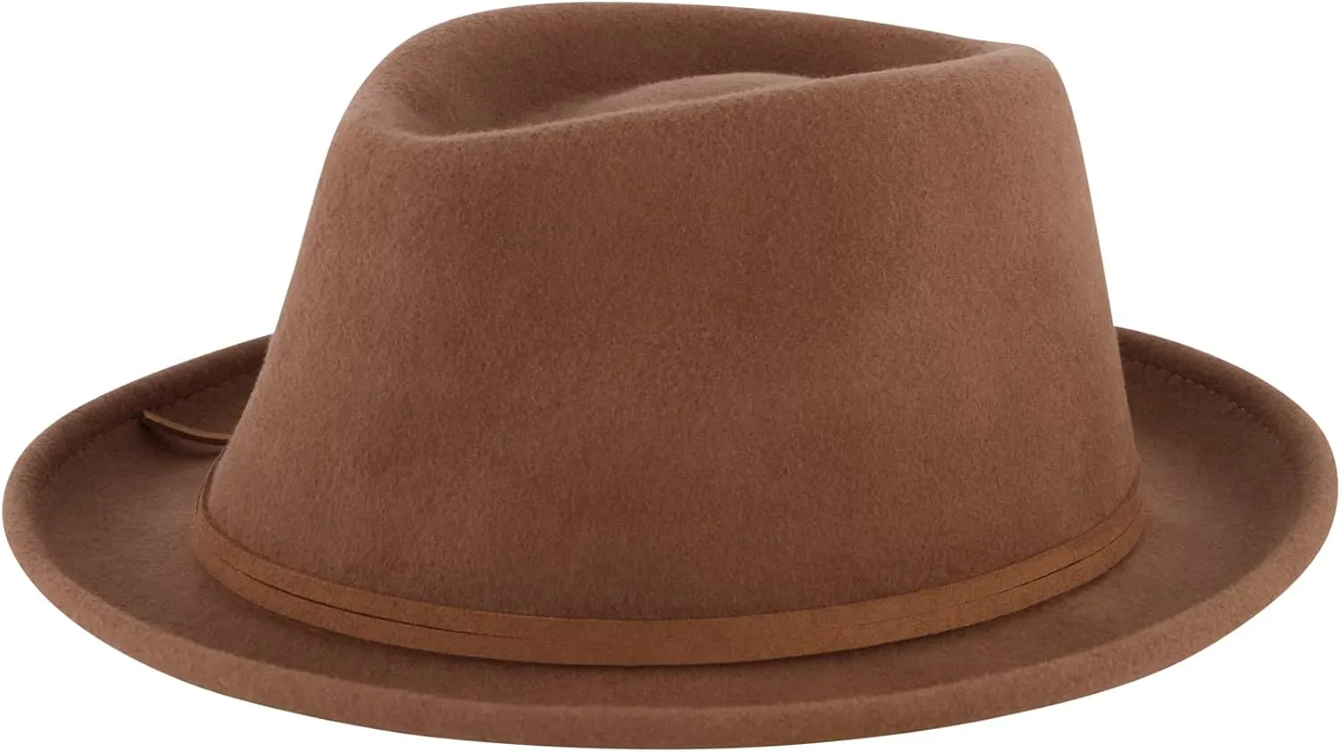 Christian Siriano New York Fedora Hat, Wool Felt Pork Pie Wide Brim Fashion Hat for Men and Women, One Size