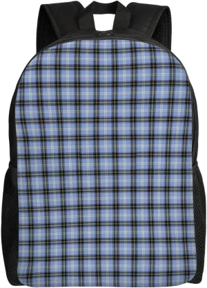 Clan Bell Tartan Minimalist Laptop Backpack – Waterproof Business Travel Bag, Breathable Design, Modern Work & Leisure