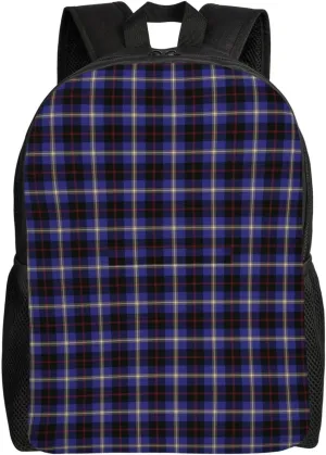Clan Hill Tartan Minimalist Laptop Backpack – Waterproof Business Travel Bag, Breathable Design, Modern Work & Leisure