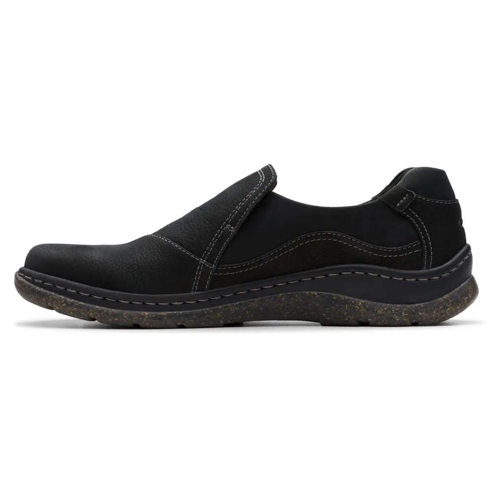 Clarks Orlene Slip Black Leather Shoe (Women's)