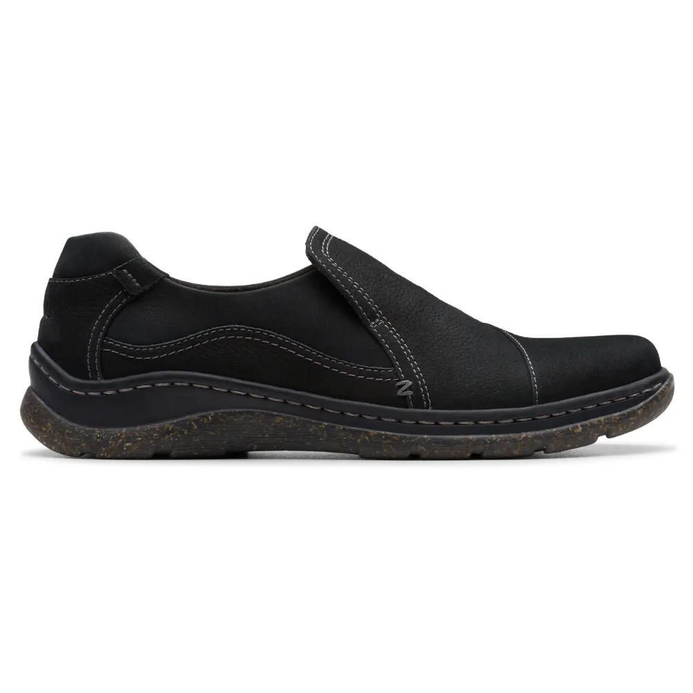 Clarks Orlene Slip Black Leather Shoe (Women's)