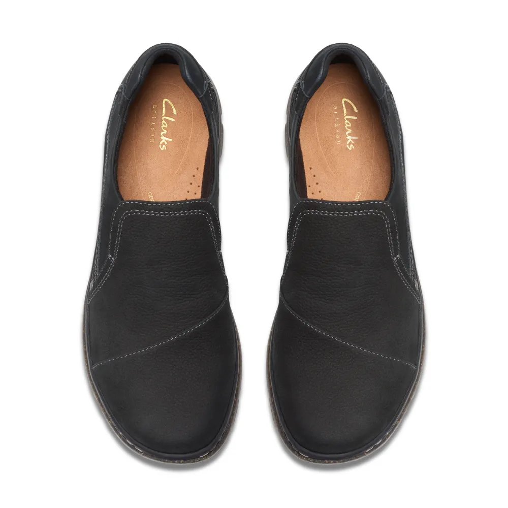 Clarks Orlene Slip Black Leather Shoe (Women's)