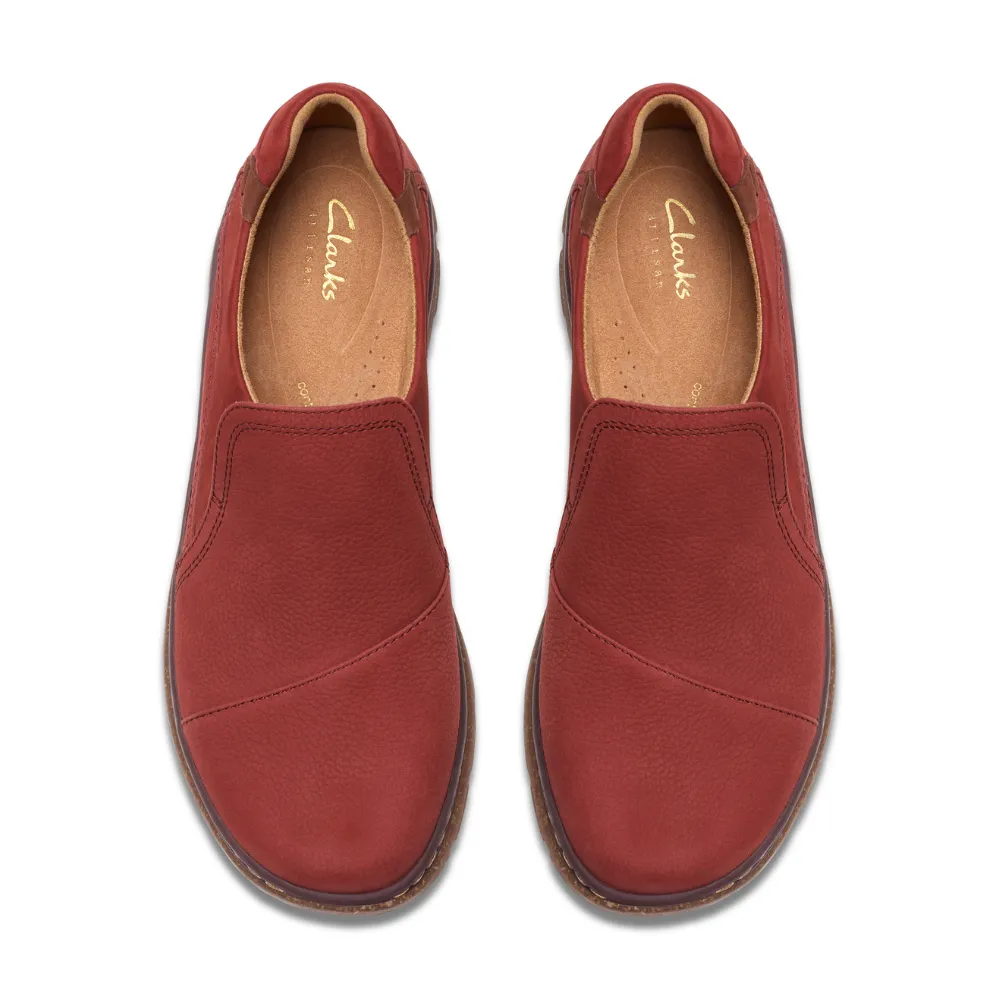 Clarks Orlene Slip Chestnut Nubuck Shoe (Women's)