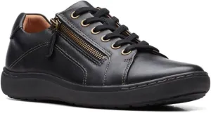 Clarks Women's Nalle Lace Sneaker, Black/Black, Size 6.5