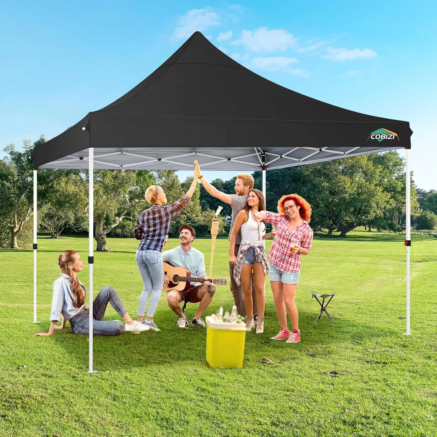 COBIZI 10x10ft Pop Up Canopy with 4 Removable Sidewalls, Easy Up Commercial Gazebos, Waterproof and UV50  Gazebo with Portable Bag, Adjustable Leg Heights, Tents for Parties, with 4 sandbags