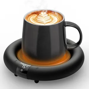 Coffee Mug Warmer, 36W Cup Warmer for Desk with 8H Auto Shut Off, 3 Temp Settings, Mug Warmer Heating Coffee, Beverage, Milk, Tea, Candle Warmer Plate for Desk Home, Office(No Cup) (Black)