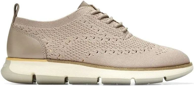 Cole Haan 4. Zerogrand Stitchlite Oxford - Shoes for Women - Round Toe - Anatomical Footbed - Pull Loop Ashes of Roses Etherea Knit/Etherea Smooth Leather/Pumpkin/Optic White 8 B - Medium