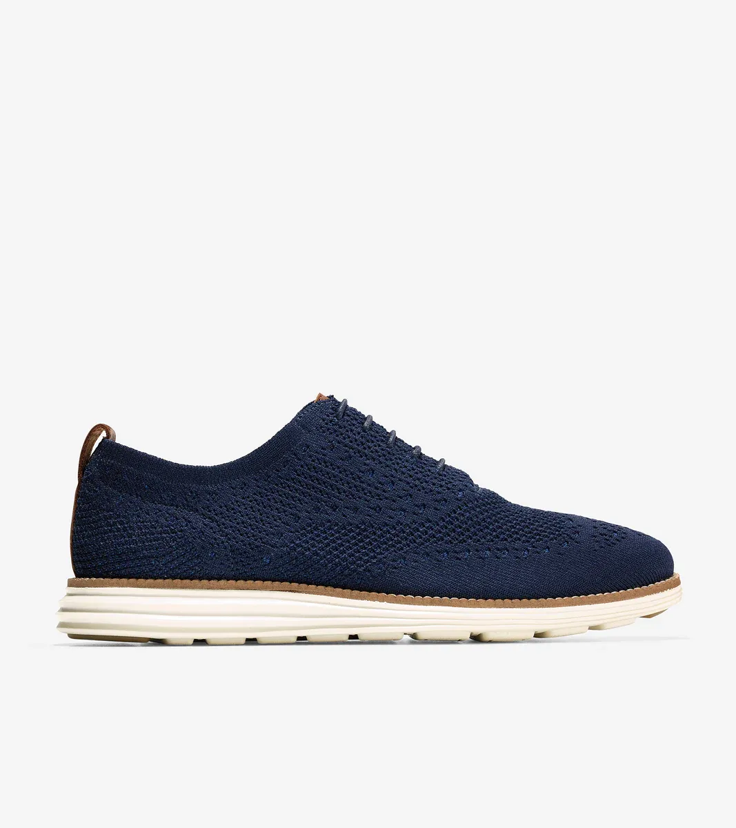 Cole Haan Men's ØriginalGrand Stitchlite Wingtip Oxford Navy Ivory Knit C27960