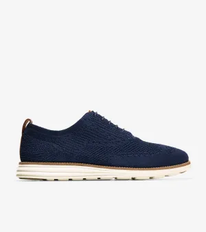 Cole Haan Men's ØriginalGrand Stitchlite Wingtip Oxford Navy Ivory Knit C27960