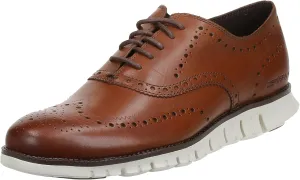 Cole Haan mens Zerogrand Wingtip Oxford, British Tan Closed Holes, 7 Wide US