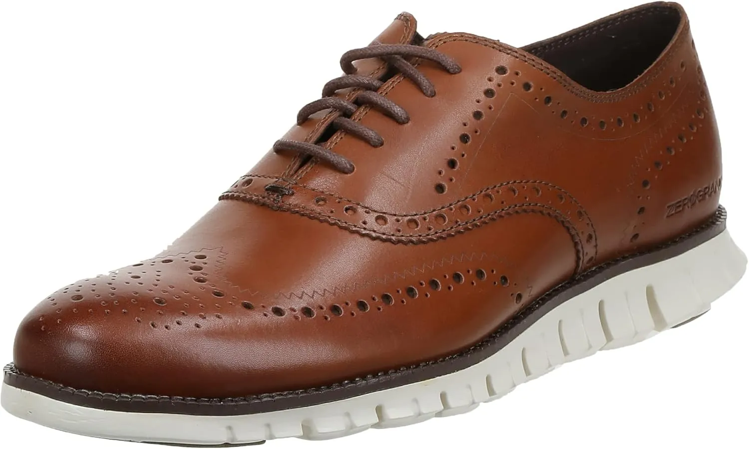 Cole Haan mens Zerogrand Wingtip Oxford, British Tan Closed Holes, 7 Wide US