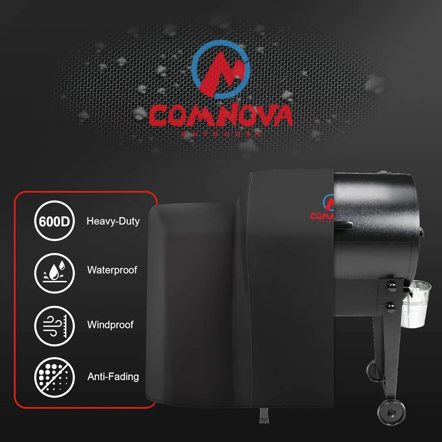 Comnova Grill Cover for Traeger - 600D Waterproof & Heavy Duty, Pellet BBQ Cover for Traeger 20 Series, Junior, Tailgater and Recteq 340 Grill
